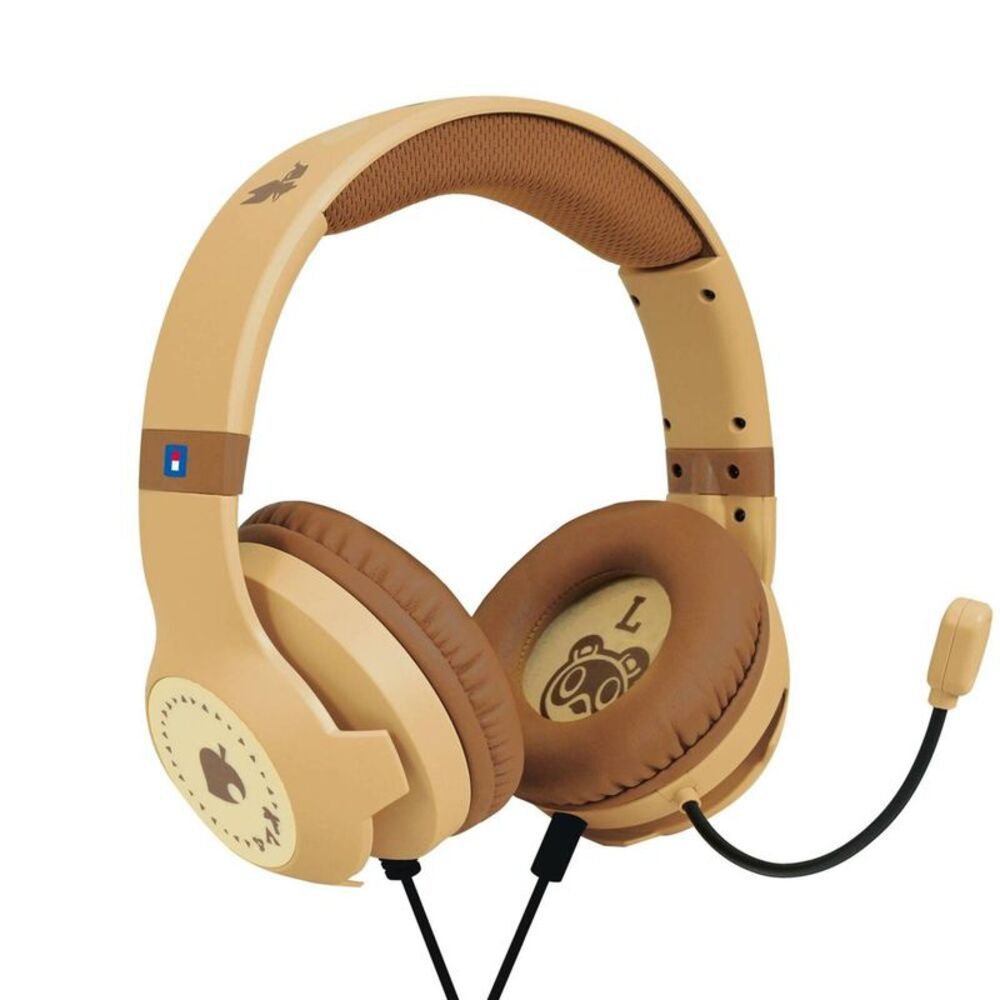 HORI Wired Animal Crossing Gaming Headset (Wood Brown) for Nintendo Switch 2